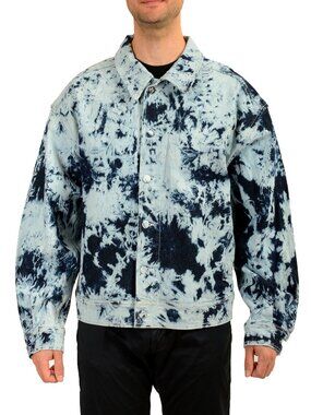 Scuderia Ferrari Fluid Washed Bleached Denim Bomber Jacket US XL IT 54
